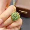 Colgante de esmeralda natural transfronterizo para mujer, joyería de nicho de alta gama en plata de ley 925, tamaño 3*4, venta directa de la fábrica de joyería