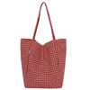 Bolsa para Ropa de Clase de Estudiante Bolsa Tote de Gran Capacidad Estilo Preppy Ins Bolso de Hombro Bolso tipo Satchel a Cuadros Literario Bolsa Grande