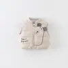 Chaleco de plumón para bebé para niños, chaleco súper lindo de dibujos animados, ligero y cálido, prenda exterior de plumón de pato blanco para invierno