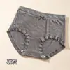 Ropa interior para mujer Xiaolanqun F020 estilo francés con relieve tipo nube, hecha de fibra reciclada, hipoalergénica, transpirable y que se ajusta a la cadera, tipo bikini triangular