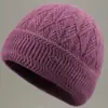 Gorro Cálido de Lana de Invierno con Piel de Visón para Mujeres de Mediana Edad y Mayores, Cortavientos, Forro Polar, Protección para las Orejas, Gorro de Punto Pullover de Abuela