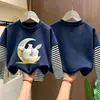 Camiseta base de imitación de dos piezas para niñas, ropa de otoño, algodón puro casual nuevo estilo 2026, camiseta de manga larga para niñas, temporada de otoño
