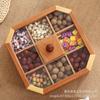 Caja de madera para frutos secos Jiugongge, caja para guardar dulces, melones, dim sum, sala de estar, plato para aperitivos y frutos secos.