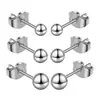 Brincos de Bola Redonda com Agulha Fina em Liga de Titânio G23 Brincos de Peça Única com Fecho Borboleta Joias para Piercing de Osso da Orelha Venda Direta do Fabricante