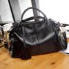 Bolso de piel auténtica para mujer, nuevo bolso de piel de vaca, moderno bolso bandolera Boston de piel auténtica, bolso de hombro sencillo.
