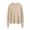 Novo suéter de base de malha 100% caxemira pura com gola redonda, trançado e de manga comprida para outono e inverno, versátil para o trabalho, para mulheres