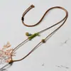 Collar con Colgante de Jade de Hilo Fino Tejido a Mano, Cordón Ajustable y Versátil para Colgantes de Jade Hetian, Jade y Oro