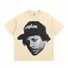 Stejwell EazyE Retrato Grupo N.W.A Estampa Retro Algodão Penteado 320G Camiseta Manga Curta Pesada Transfronteiriço