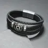 Pulseira Retrô, Pulseira de Couro Trançado Pu Couro Personalizada Versátil Multicamadas, Pulseira Árvore da Vida, Pulseira Estrela de Seis Pontas Masculina