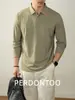 "Polo Elite Business Antibacteriano 10A" Textura Colmeia Respirável Masculino Gola Escura Manga Longa Lapela Camiseta
