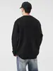 Ropa Muxi Estilo Invierno Old Money Capa Base Negro y Gris Cuello Redondo Suéter de Punto Polar Manga Larga Elástica Camiseta Interior