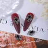 Estilo japonés de lujo ligero tridimensional joyería de zirconita para uñas colgante de perla mariposa concha Súper Brillante decoración de uñas de diamante