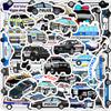 50 adesivos de filme idiota de carro de polícia adesivos de mochila escolar decoração de costas adesivos de desenho animado isolamento