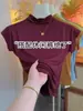 Camiseta de Gola Alta Meia-Altura com Mangas Fluidas de Alta Qualidade para Mulheres, Moderna e Elegante, Modelagem Justa, Valoriza Figuras Baixas, Top de Manga Curta para o Verão