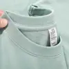 Camiseta Pesada Estilo Americano Transfronteriza de 250 g, Color Sólido Manga Corta Algodón Puro Cuello Redondo Holgada, Top Versátil para Hombres y Mujeres, Top de Pareja