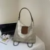 Mochila Feminina Color-Blocking Elegante de Grande Capacidade Modelo Novo 2025 Bolsa Transversal de Ombro Multiuso para o Dia a Dia e Uso ao Ar Livre