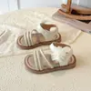Sandálias Trançadas Estilo Boêmio Infantil Tendência 2026 Novo Estilo de Verão Sandálias Versáteis Flor Princesa para Menininha