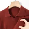 Suéter de punto fino de manga larga para hombre, color liso, de punto fino, cuello de pico, estilo business casual de alta gama, nueva colección otoño/invierno