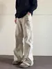 Calças Casuais Americanas Workwear para Homens e Mulheres, Temporada Primavera/Outono, Wear com Senso de Nível, Estilo Vibe, Caimento Limpo, Jeans Levemente Flare