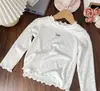 Camiseta de Manga Larga con Lunares Dulces y Volantes para Niñas en Otoño para Bebés y Niños, Ropa Infantil
