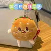 Llavero de Hamburguesa con Papas Fritas Muñeco de Peluche Colgante para Bolso Figura de Pareja Adorno de Pan Tostado Colgante Pequeño de Peluche