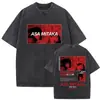 Estilo Lavable Transfronterizo Camiseta Retro Lavada Estilo Anime con Dibujo Degipochita Gráfico Divertido Diseño Corto