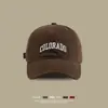 Nova Moda Tendência Estilo Coreano Simples Boné de Beisebol Bordado com Letras Estilo Japonês Aba Larga Chapéu de Sol Atacado