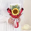 Producto Terminado de Girasol Tejido a Mano, Ramo de Hilo para el Día del Maestro, Regalo Souvenir, Flores Artificiales Tejidas Simuladas al por Mayor