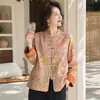 Ropa de otoño temprano para madre, nuevo abrigo de estilo nacional chino para mujer, top versátil de satén de seda de alta gama para mujer de mediana edad, otoño 2026