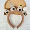 Diadema de felpa antideslizante para mujer, diadema para el pelo, accesorios para el pelo, máscara facial de dibujos animados linda nueva