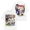 Camiseta de Manga Corta Estampada Marca de Moda Zidane Estilo Americano Transfronteriza, Peso Pesado Corte Holgado, Hombro Caído, Adelgazante, Top Versátil
