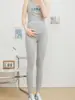 Calça de maternidade de algodão sem marcas visíveis de calcinha, design de cintura alta para suporte confortável, macia e confortável para a gravidez, novos estilos primavera/outono para uso interno e externo