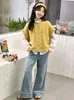 Conjunto de Primavera y Otoño para Niñas 2026 Nuevo Estilo Ropa para Niños Mayores Chaleco Suéter Conjunto de Tres Piezas Elegante Estilo Academia Conjunto de Primavera para Niñas