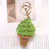 Llavero Colgante de Papas Fritas Hamburguesa Café Coca-Cola Tejido a Crochet Pequeño Regalo Accesorios para Colgar en Bolsa de Regalo