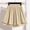 Shorts Plisados de Cintura Alta para Mujer, Talla 26, con un Diseño Elegante que Presenta Volantes en el Borde y Pantalones tipo Falda de Corte A, Shorts de Cinco Puntos Modernos y Versátiles