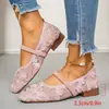 Transfronterizo Verano 2025 Nuevos Zapatos de Mujer Talla Grande Zapatos de Vestir de Punta Cuadrada Europeos y Americanos Mocasines Planos para Mujer Zapatos Casuales para Mamá