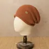 Gorro Quente Protetor de Orelhas Outono/Inverno para Homens e Mulheres, Chapéu de Tricô Slouchy Versátil e Fashion, Chapéu de Lã com Barra Enrolada que Afina o Rosto