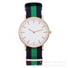 Nuevo Reloj Sencillo de Nylon de Venta Caliente con Dos Agujas Ultrafino de Esfera Grande Reloj de Cuarzo para Pareja Escala al por Mayor