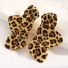 Brincos Florais Geométricos com Estampa de Leopardo Estilo Exagerado Retro Cruzado Europeu e Americano para Mulheres Atacado de Comércio Exterior