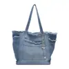Nova Bolsa Tote Jeans Retrô Grande Capacidade Moda Feminina Versátil para o Dia a Dia Ombro Único Sob o Braço Bolsas Femininas
