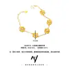 Joia de Luxo Leve de Nicho de Alta Qualidade com Sensação Rica, Pulseira de Flor Margarida Banhada a Ouro com Strass, Presente para Melhor Amiga
