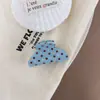 Pinza para el Cabello Retro Estilo Francés de Puntos Azules Leche, Pasador de Acrílico Femenino, Versátil y Elegante, Adecuado para Peinados Recogidos, Pinza de Tiburón