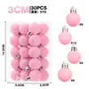 Nuevo producto transfronterizo: Decoraciones de Navidad - Set de 30 bolas de Navidad flocadas de lujo ligero de 3 cm, adornos para árbol de Navidad