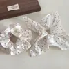 Scrunchie Colorido de Bolinhas Dupla Camada Estilo Coreano Menina Dopamina Lenço Quadrado Prendedor de Cabelo Coque Acessório de Cabelo