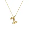 Colar de Letras Bolha Brilhante Mais Vendido Transfronteiriço para Mulheres Design de Nicho Ins Ouro 18K Cobre Não Desbota Colar Atacado