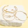 Pulsera Europea y Americana Transfronteriza de Aleación Nudo de Amor Traje Pulsera Cruz Geométrica Amor Corazón Juego de 4 piezas