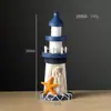 Rueda de Barco de Madera con Temática Oceánica Faro Faro Oceánico Torre de Observación Decoraciones para el Hogar Oceánico Adornos Artículos de Decoración para Bar