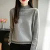 Suéter Jacquard Elegante e Sofisticado com Pedras de Diamante para Mulheres 2026 Novo Modelo Gola Alta Fashionável Versátil