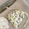 07252 bolsa de armazenamento com cordão de tulipa fofa bolsa de cordão para artigos diversos bolsa para lavar batom bolsa portátil para moedas