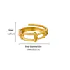 Anel de Aço Inoxidável Banhado a Ouro 18K para Mulheres Estilo Europeu e Americano Transfronteiriço Simples Elegante Nicho Folha Anel Joias da Moda Atacado